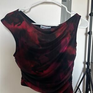 Princess Polly Black and Red Asymmetrical Top